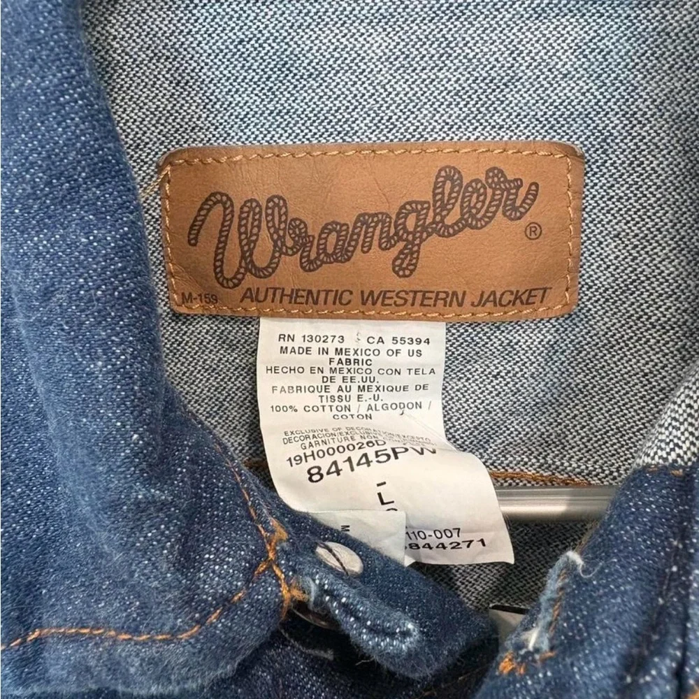 Boys Wrangler Cowboy Cut Unlined Denim Jacket Large Western Ranch Outerwear‎